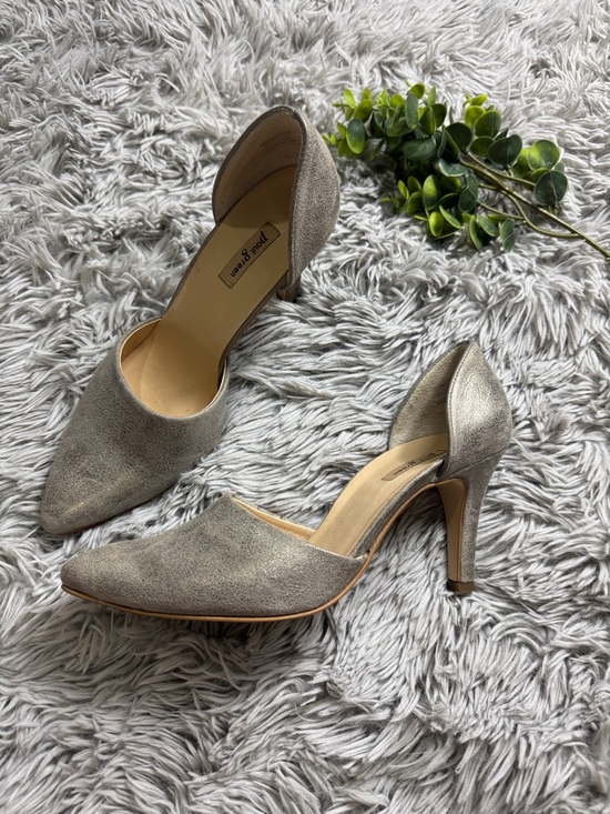 Paul Green Shoes - Paul Green Julia Metallic Taupe D'Orsay Pointed-Toe Heels size 7.5